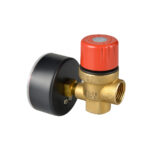 membrane safety valve with 1/4” connection for pressure gauge.