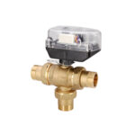 344 | Valvola di zona a sfera con by-pass a tre vie motorizzata