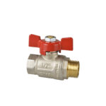 351 | Valvola a sfera a passaggio totale - Filettatura M/F - Farfalla in alluminio