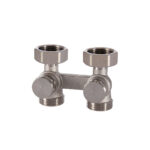 896 | Distributore bitubo doppio - Attacchi per tubo da pavimento