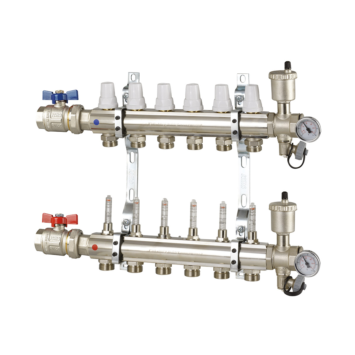 Manifolds unit with memory flowmeters and valves with thermostatic option
