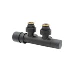 1138 | Valvola termostatica M30x1,5, a squadra mono-bitubo a doppio attacco - Finitura nero opaco